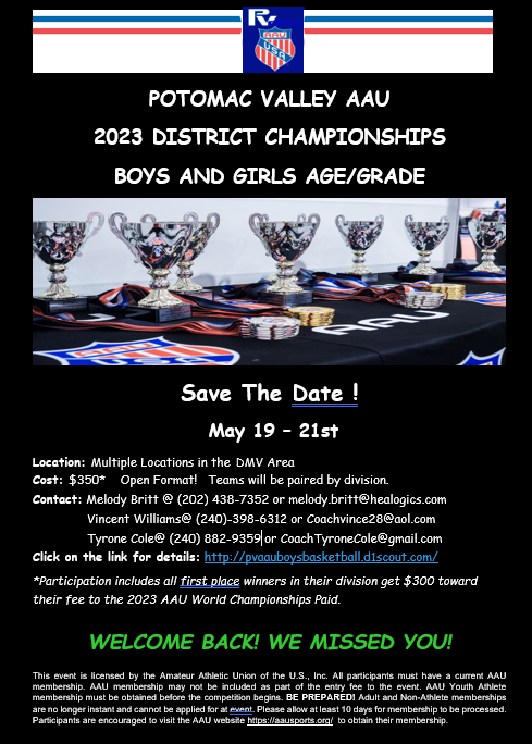 2023 PVAAU Qualifier BBasketball Tournament Flyer2023